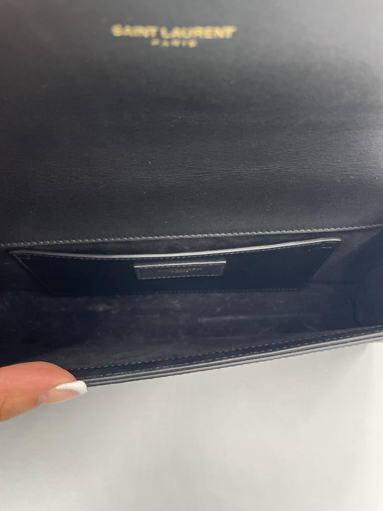 Yves Saint Laurent Kate Tassel Leather Black Clutch Handbag
