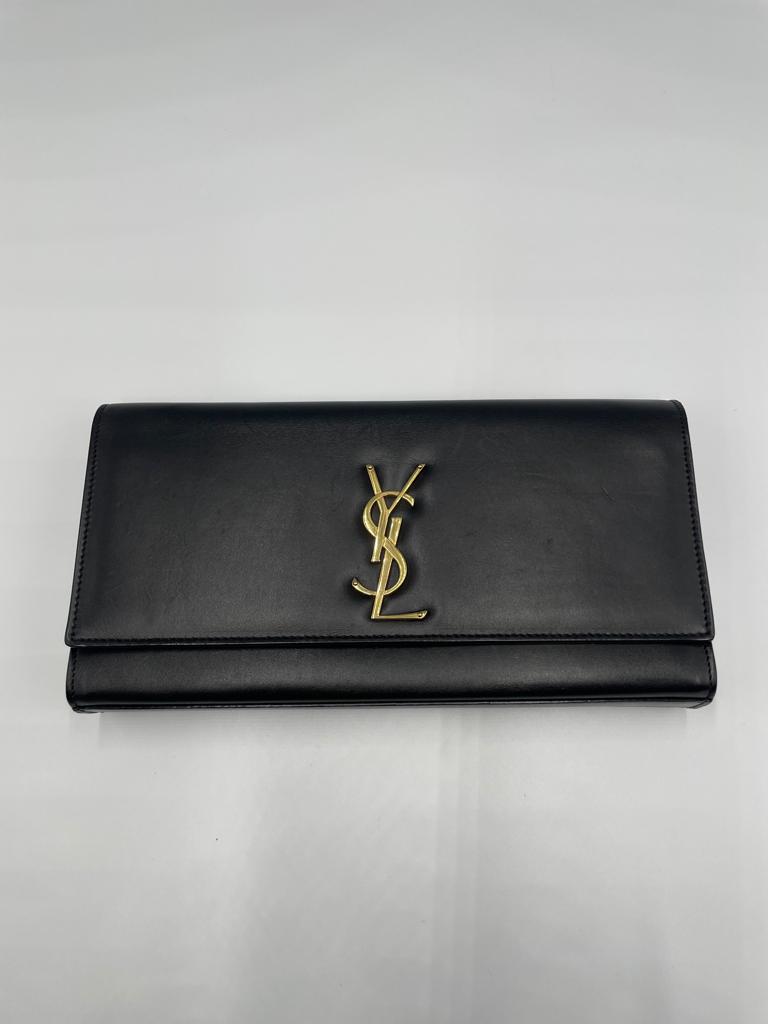 Saint Laurent Kate Calfskin Leather Clutch Handbag